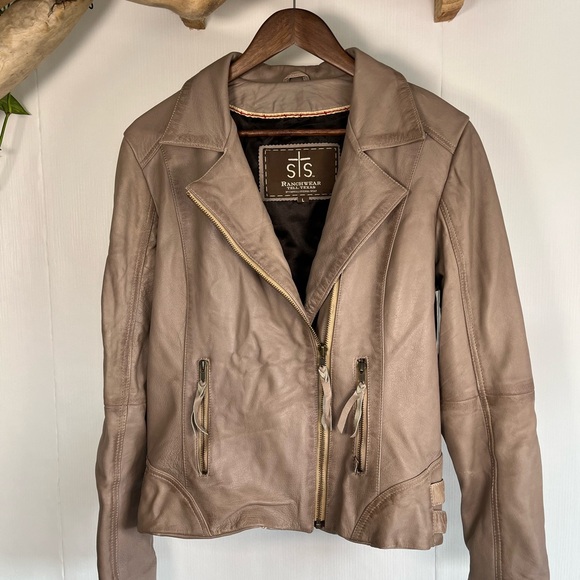 STS Ranchwear Jackets & Blazers - STS Ranchwear Tan Leather Jacket Moto Style